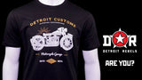 Detroit Customs Motorcycle Bikers T-Shirt by DETROIT★REBELS Brand