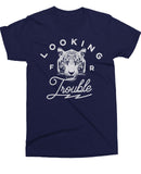 (0050) Detroit Tiger T-Shirt Looking For Trouble, Detroit T-Shirts LLC - Detroit T-Shirts | Detroit Apparel | Detroit Clothing