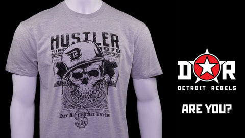 (0053) Detroit Hustler Skull T-Shirt, Detroit T-Shirts LLC