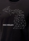 (0082) Michigan Wire Map T-shirt, Detroit T-Shirts LLC, DETROIT REBELS