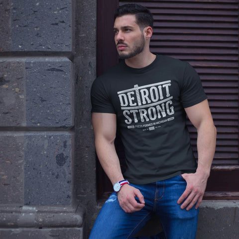 Detroit Strong (Vintage Press) T-Shirt  by DETROIT★REBELS Brand