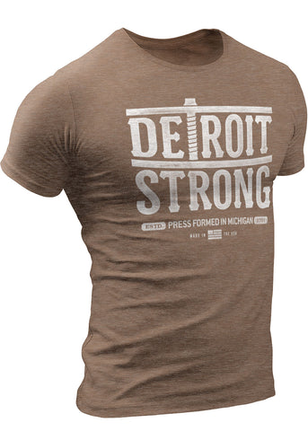 Detroit Strong (Vintage Press) T-Shirt  by DETROIT★REBELS Brand