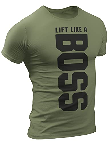 Lift Like A Boss Workout Shirt for Men Funny Gym Motivational
