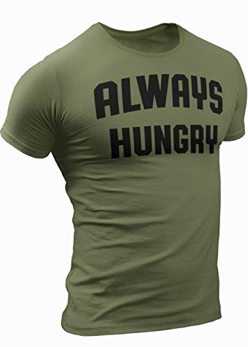 Always Hungry T-Shirt for Men Crossfit Workout Weightlifting Funny Gym Tshirt