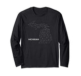 Michigan Wire Map novelty gift for men women - Vintage Long Sleeve T-Shirt