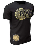Golden Bitcoin T-Shirt for Crypto Currency Miners and Original Collectors Bitcoin Coin