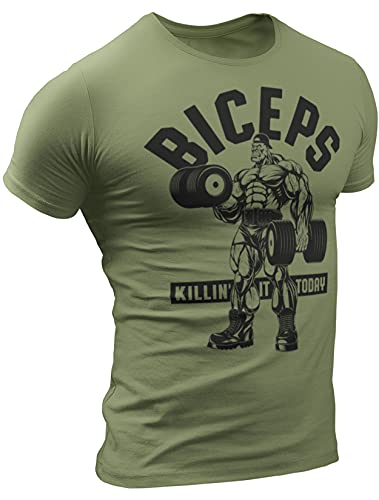 Biceps Workout Shirt Killing It Today Funny Gym Motivational Sayings T-Shirt