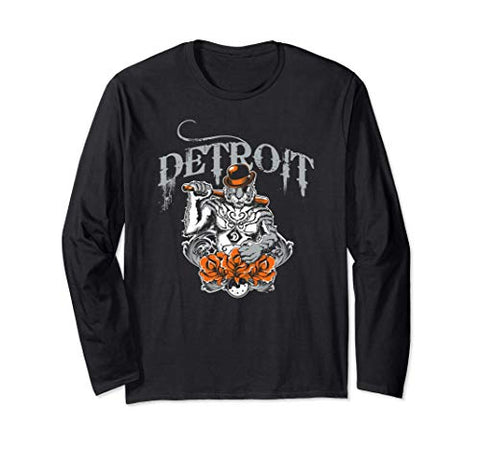 Detroit City Apparel for men women - Gangster Tiger Vintage Long Sleeve T-Shirt