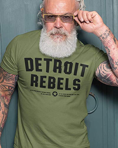 Detroit Rebels Shirt - Unisex T-Shirt - Detroit Style Apparel - Small to XXXL - Military Green