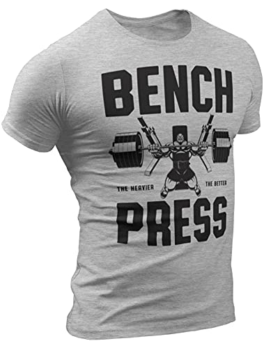 D R DETROIT REBELS Bench Press Workout Shirt for Men Funny Gym