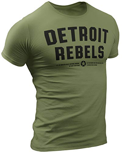 Detroit Rebels Shirt - Unisex T-Shirt - Detroit Style Apparel - Small to XXXL - Military Green