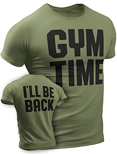 Happy Hour Gym Time I’ll Be Back Workout Shirt for Men Funny Gym Sayings