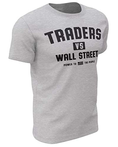 Golden Bitcoin T-Shirt for Crypto Currency Miners and Original Collectors Bitcoin Coin (Traders vs. Wall Street Power to The People, Small)