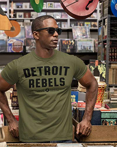 Detroit Rebels Shirt - Unisex T-Shirt - Detroit Style Apparel - Small to XXXL - Military Green