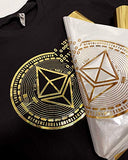 Golden Bitcoin T-Shirt for Crypto Currency Miners and Original Collectors Bitcoin Coin (Ethereum, Small)