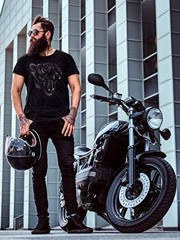 Detroit Shirts for Men - Athletic Merchandise - Detroit City Vintage Style Apparel (010. Roaring Tiger T-Shirt 2, Black, Small)