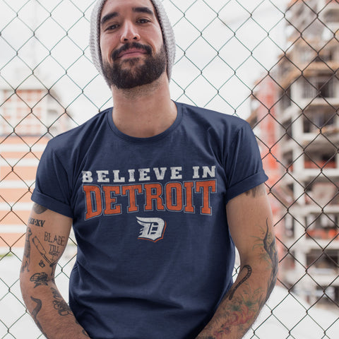 (0052) Believe In Detroit T-Shirt, Detroit T-Shirts LLC