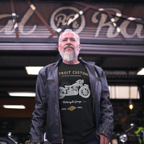 Detroit Customs Motorcycle Bikers T-Shirt by DETROIT★REBELS Brand