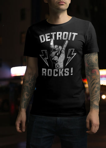 (0091) DETROIT ROCKS T-Shirt by DETROIT REBELS Brand