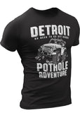 (0096) DETROIT POTHOLE ADVENTURE T-Shirt by DETROIT REBELS Brand