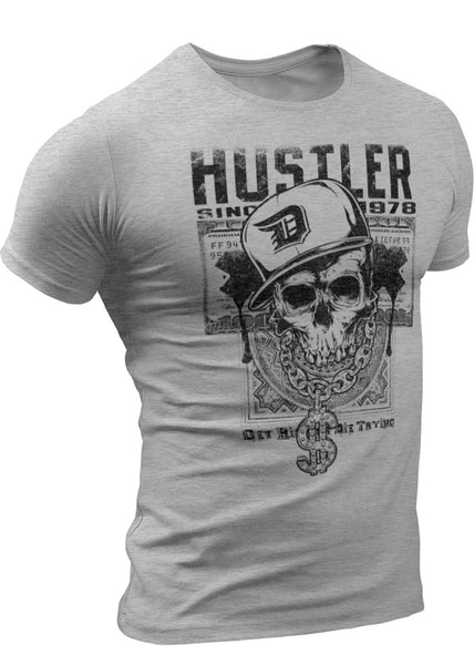 (0053) Detroit Hustler Skull T-Shirt, Detroit T-Shirts LLC