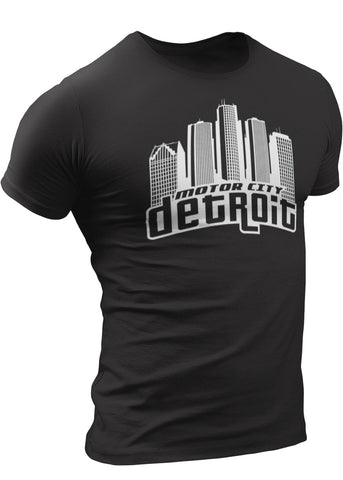 (0021) Detroit Motor City Skyline T-Shirt, Detroit T-Shirts LLC