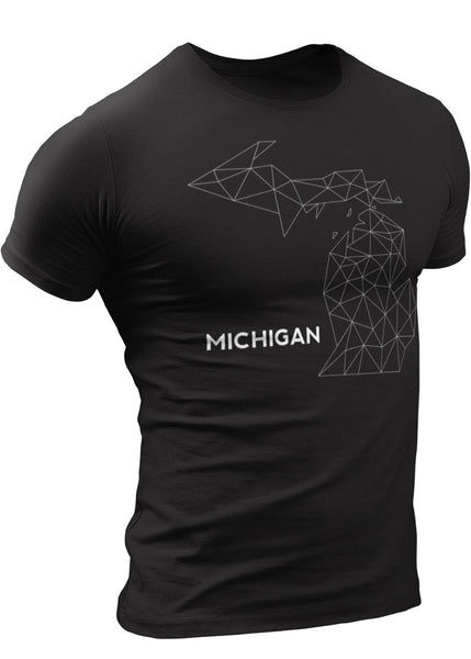 (0082) Michigan Wire Map T-shirt, Detroit T-Shirts LLC, DETROIT REBELS