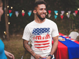 (0031) American Flag Detroit T-shirt, Detroit T-Shirts LLC