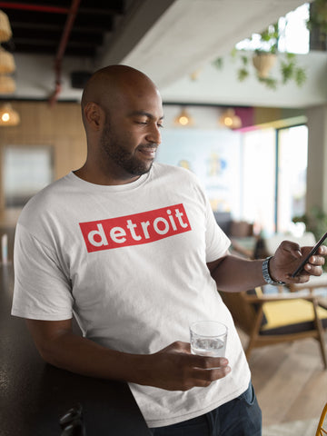 (0084) Detroit Red Box T-Shirt by Detroit Rebels Brand