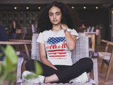 (0031) American Flag Detroit T-shirt, Detroit T-Shirts LLC