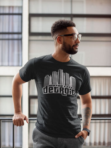 (0021) Detroit Motor City Skyline T-Shirt, Detroit T-Shirts LLC