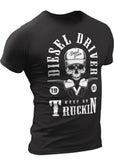 (03) Truck Driver, Trucker or Diesel Mechanic Gift T-Shirt | Funny black shirt mens