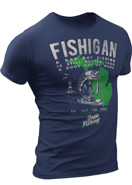 (0095) FISHIGAN Detroit T-Shirt by Detroit Rebels