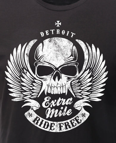 (0056) Extra Mile Motorcycle T-Shirt, Detroit T-Shirts - Detroit T-Shirts | Detroit Apparel | Detroit Clothing