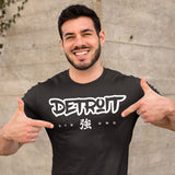 (0112) Detroit Strong Graffiti T Shirt by Detroit Rebels Black