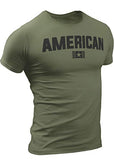 D R DETROIT REBELS American Shirts for Men, Patriotic Military Style T-Shirt USA, Green Black Army (Small, 1. American Military Green)