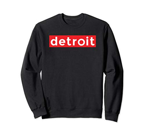 Detroit Red Box Logo Long Sleeve Sweatshirt Black