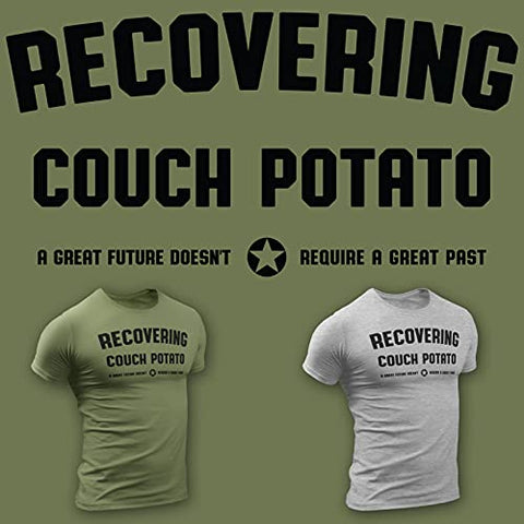 D R DETROIT REBELS Recovering Couch Potato Workout Shirt Funny Gym Motivational Sayings T-Shirt