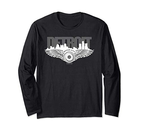 Detroit Motor City Wings Apparel for men women vintage style Long Sleeve T-Shirt