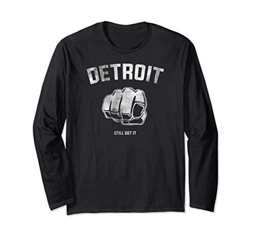 Detroit Fist Vintage City Style Gift Apparel for men women Long Sleeve T-Shirt