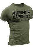 D R DETROIT REBELS American Shirts for Men, Patriotic Military Style T-Shirt USA, Green Black Army (Small, 5. Armed and Dangerous Green)