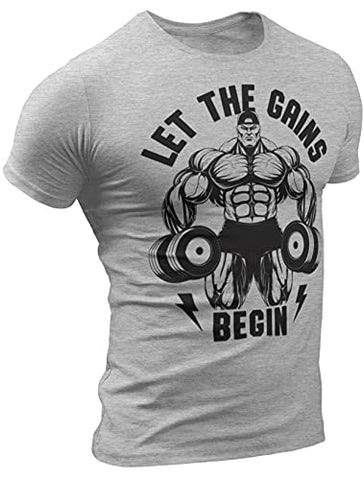 Let The Gains Begin Workout Shirt Funny Gym Motivational Sayings T-Shirt
