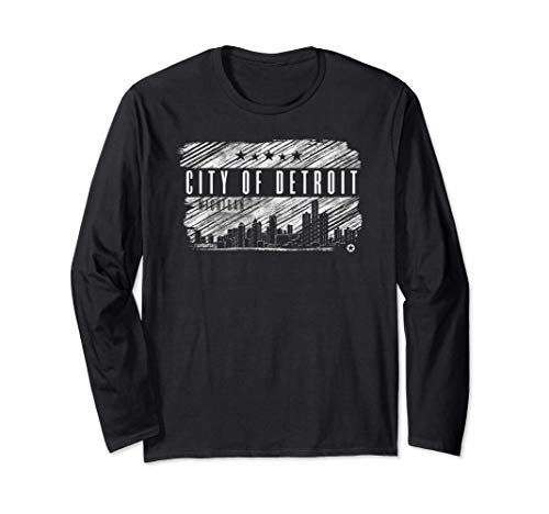 Detroit City Style Apparel - Detroit Skyline Vintage Long Sleeve T-Shirt