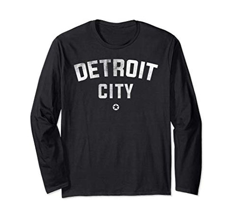 Detroit City Style gift for men women - Vintage novelty Long Sleeve T-Shirt