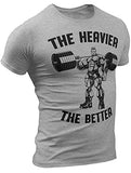 D R DETROIT REBELS The Heavier The Better Workout Shirt for Men Funny Gym Sayings T-Shirt