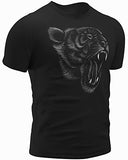 Detroit Shirts for Men - Athletic Merchandise - Detroit City Vintage Style Apparel (010. Roaring Tiger T-Shirt 2, Black, Small)