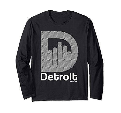 Detroit Old D Skyline gift for men women - Vintage novelty Long Sleeve T-Shirt