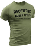 D R DETROIT REBELS Recovering Couch Potato Workout Shirt Funny Gym Motivational Sayings T-Shirt