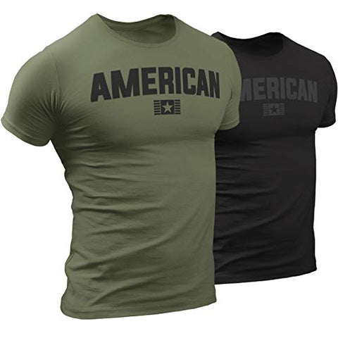 D R DETROIT REBELS American Shirts for Men, Patriotic Military Style T-Shirt USA, Green Black Army (Small, 2. American Black)