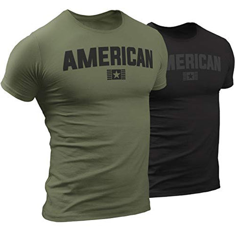 D R DETROIT REBELS American Shirts for Men, Patriotic Military Style T-Shirt USA, Green Black Army (Small, 1. American Military Green)